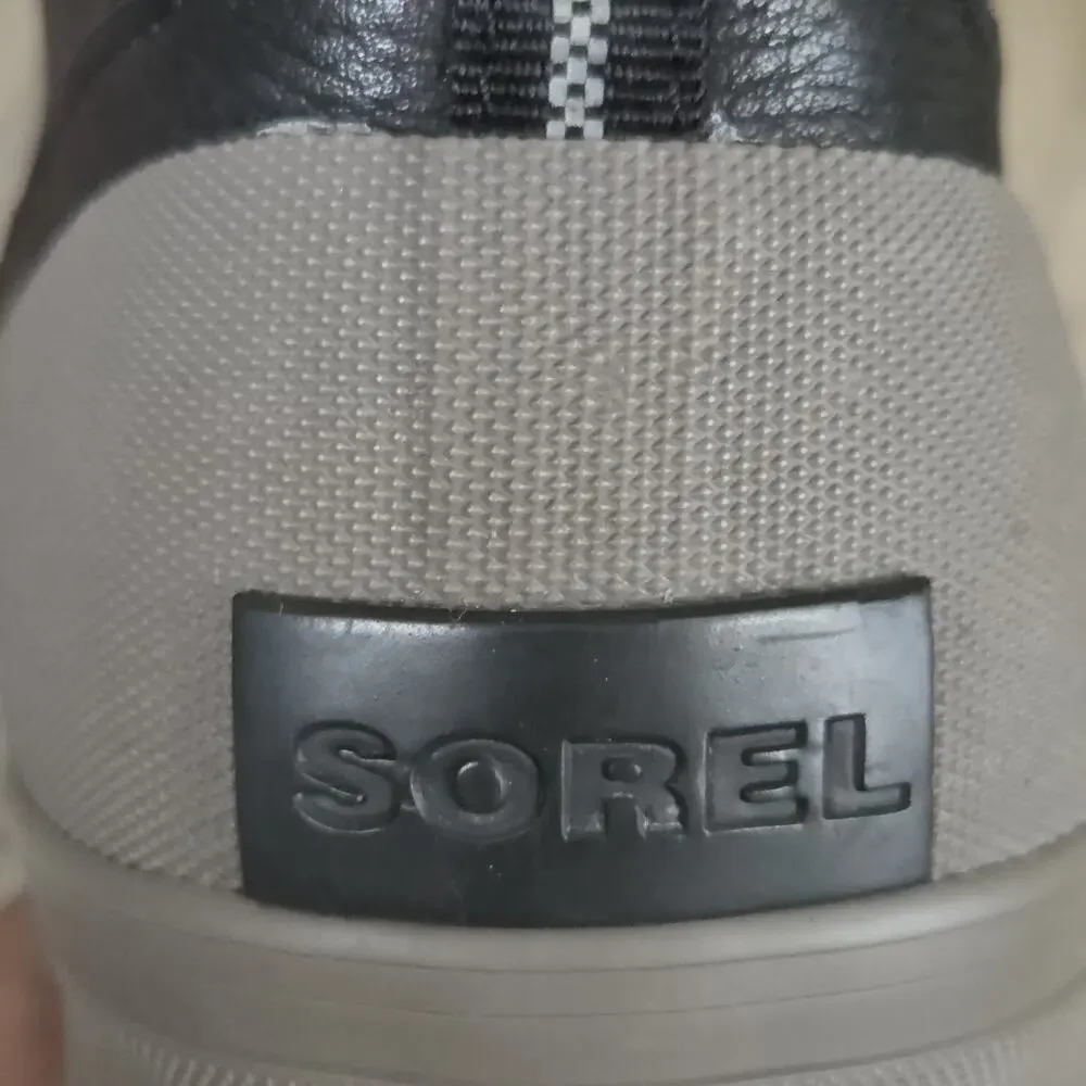B4 Sorel Men's US 11.5 Caribou Mid WP Waterproof Sneaker Black Leather High Top